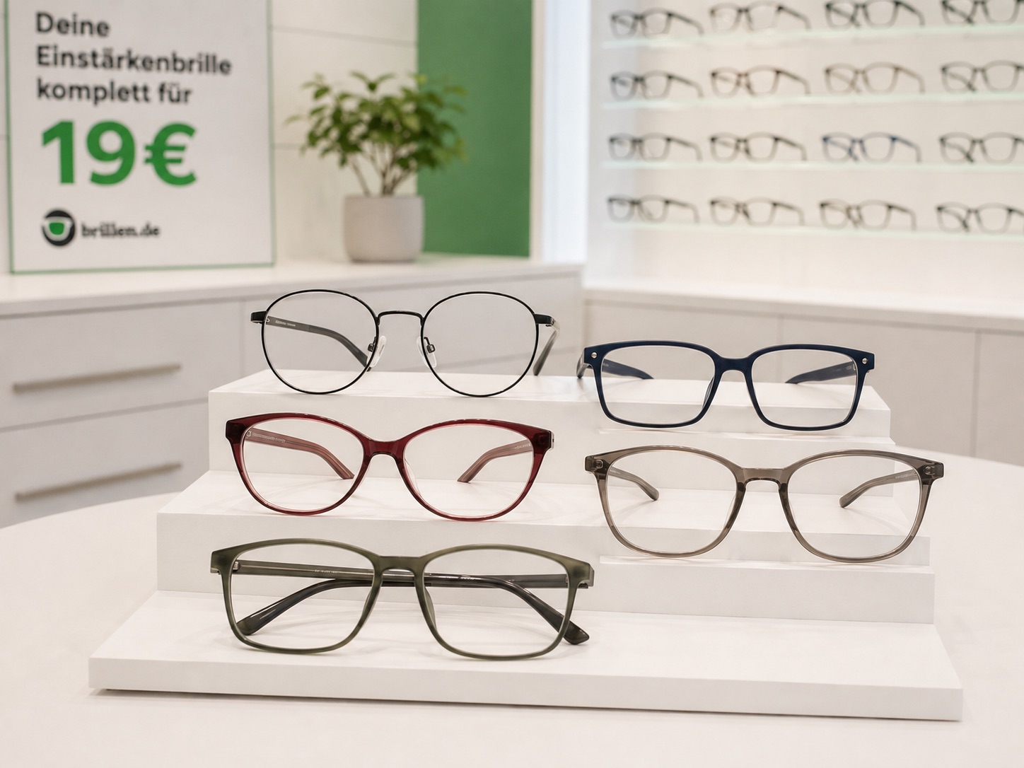 Moderne Einstärkenbrillen aus einer brillen.de Aktionsauswahl beim Optiker