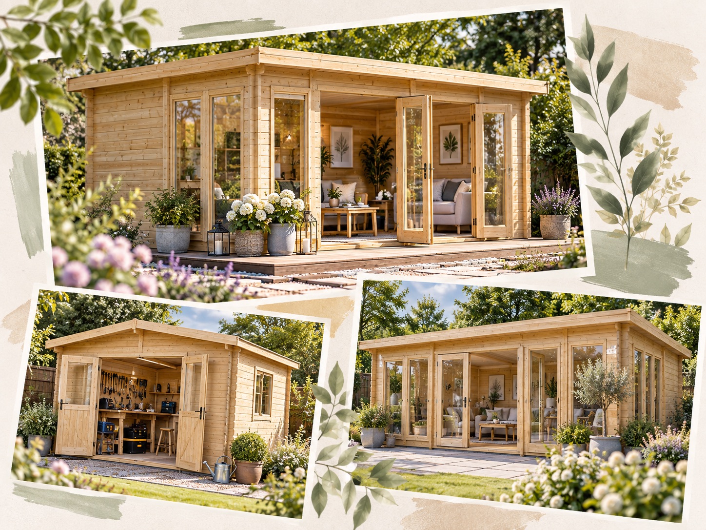 Timber log cabins for workshops, garden rooms and larger outdoor spaces from Buy Sheds Direct