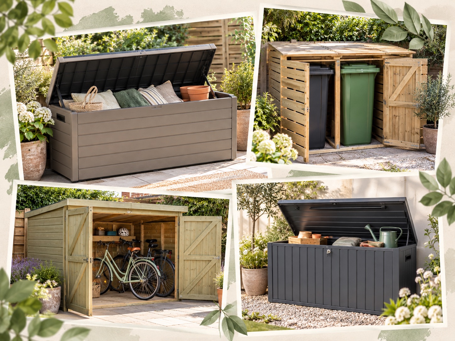 Outdoor storage boxes, bin stores and bike storage from Buy Sheds Direct