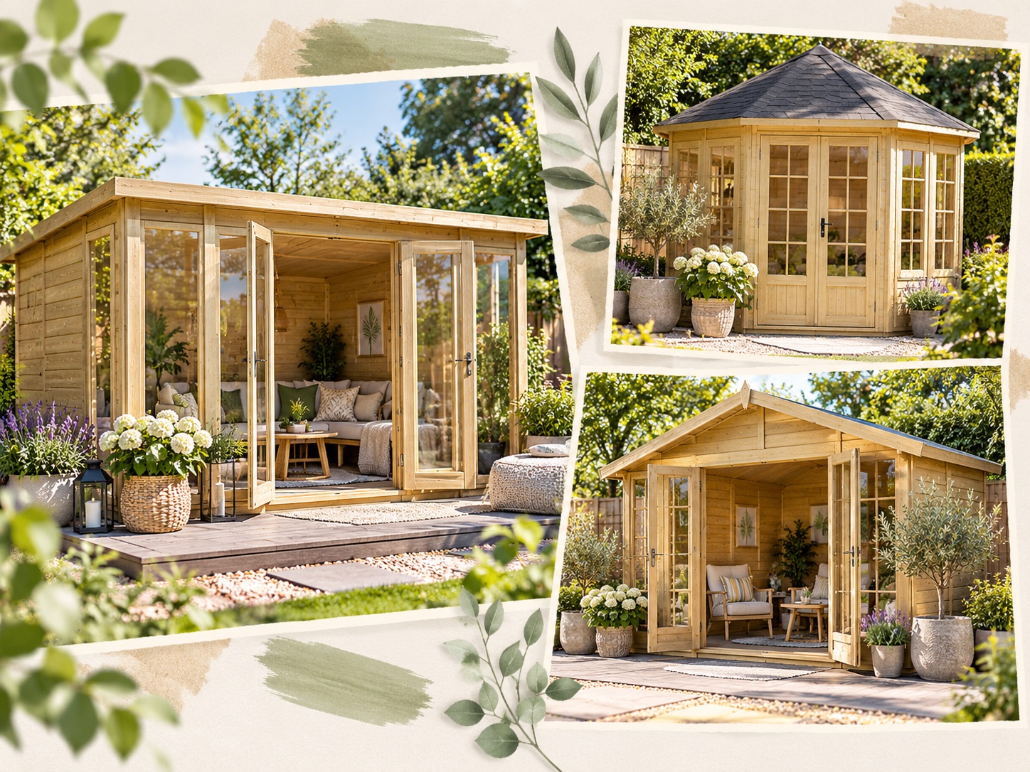 Garden summerhouses in traditional and corner styles from Buy Sheds Direct