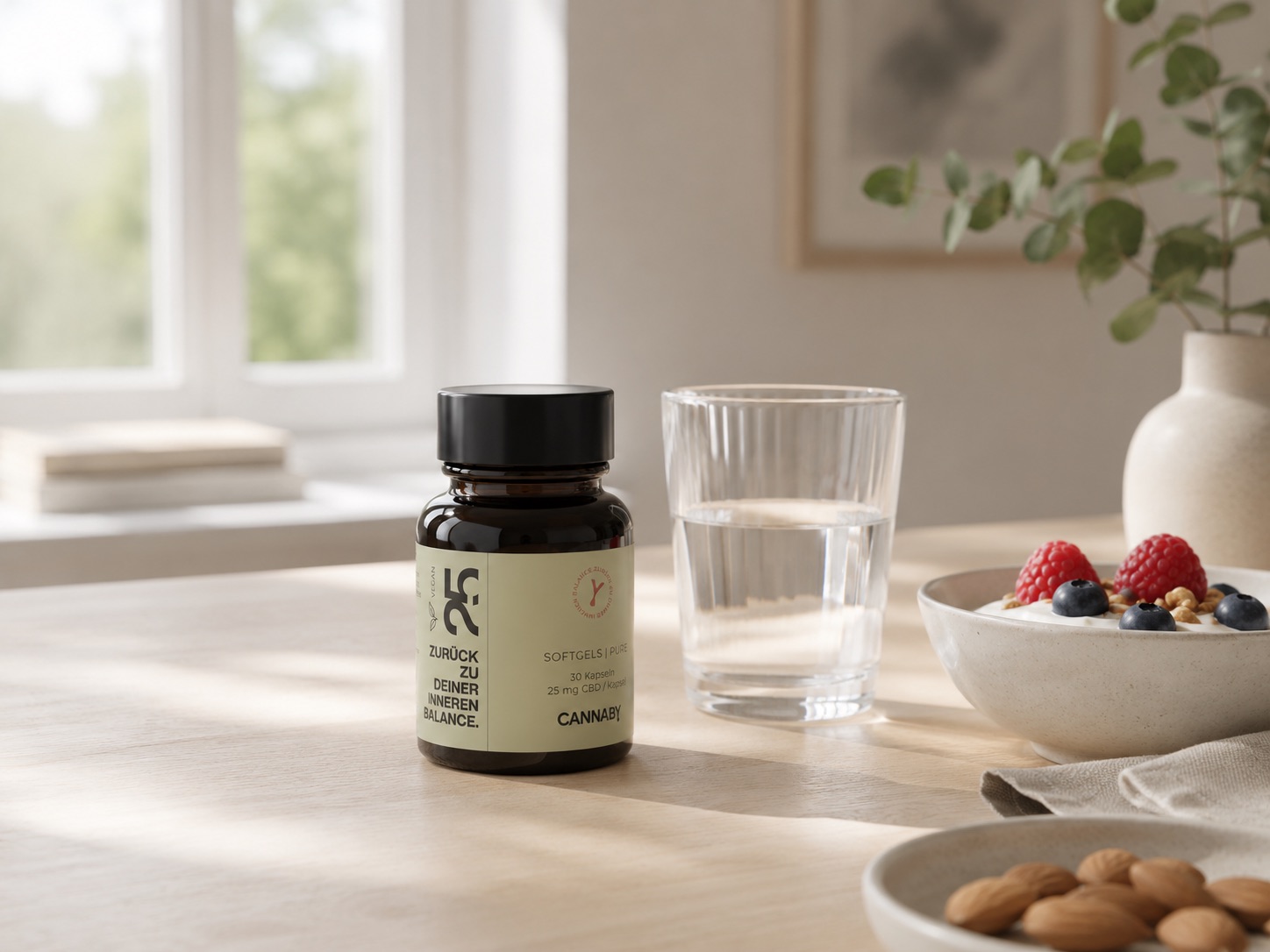 CANNABY CBD Kapseln mit 25 mg CBD pro Kapsel in einer Packung