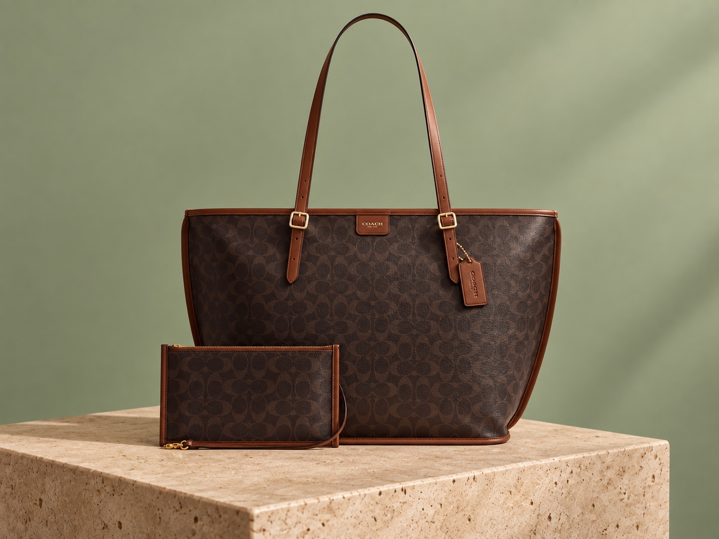 Coach Taxi Tote in Signature Canvas for work and travel