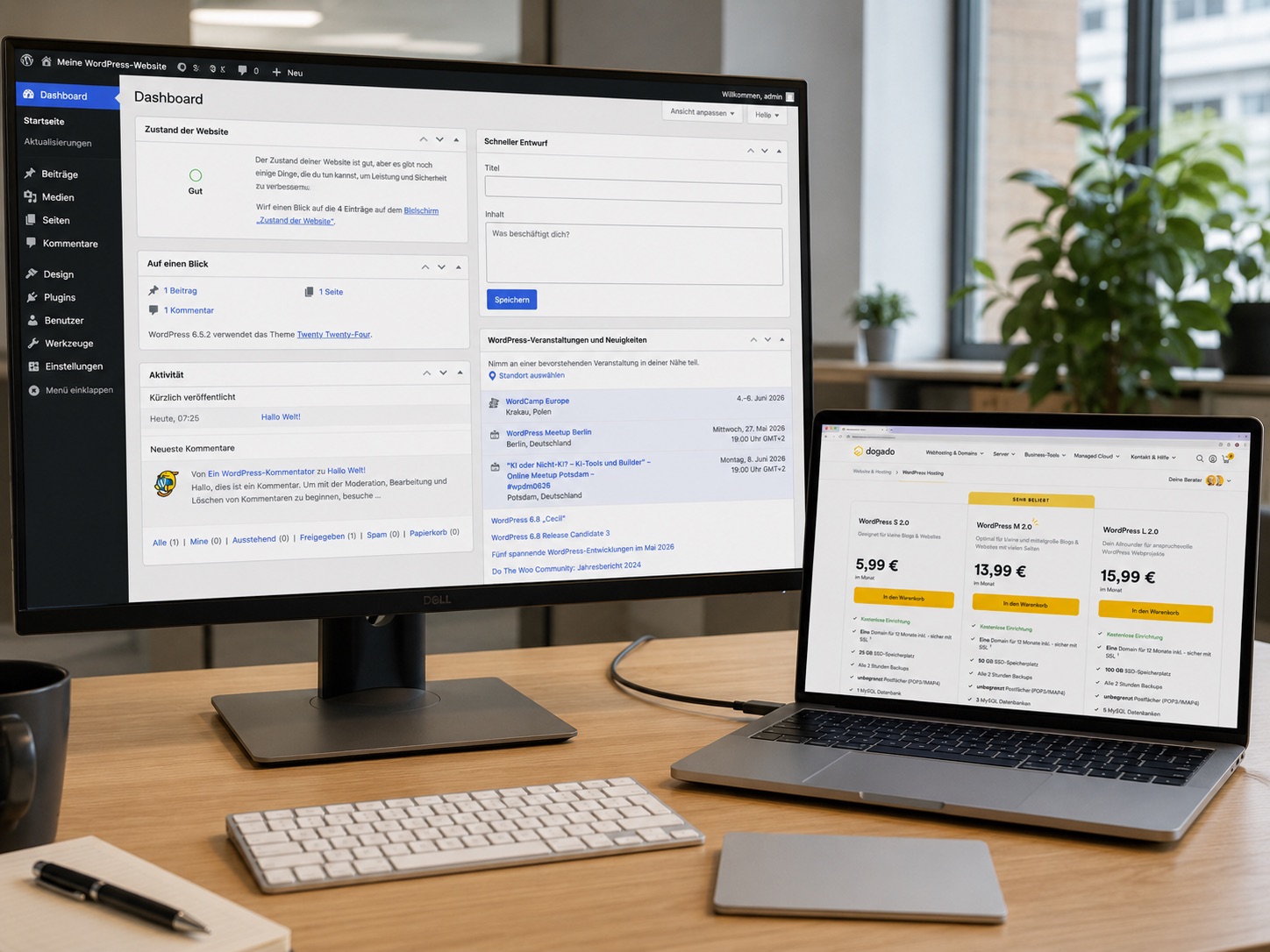 WordPress-Website mit dogado Hosting, automatischen Backups und deutscher Serverinfrastruktur