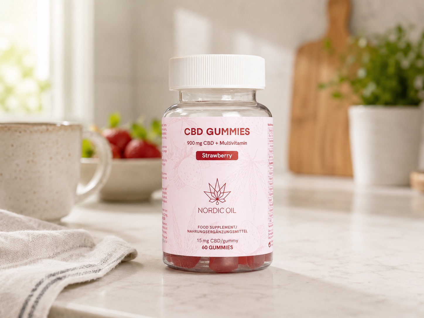 Nordic Oil CBD Fruchtgummis mit Erdbeergeschmack