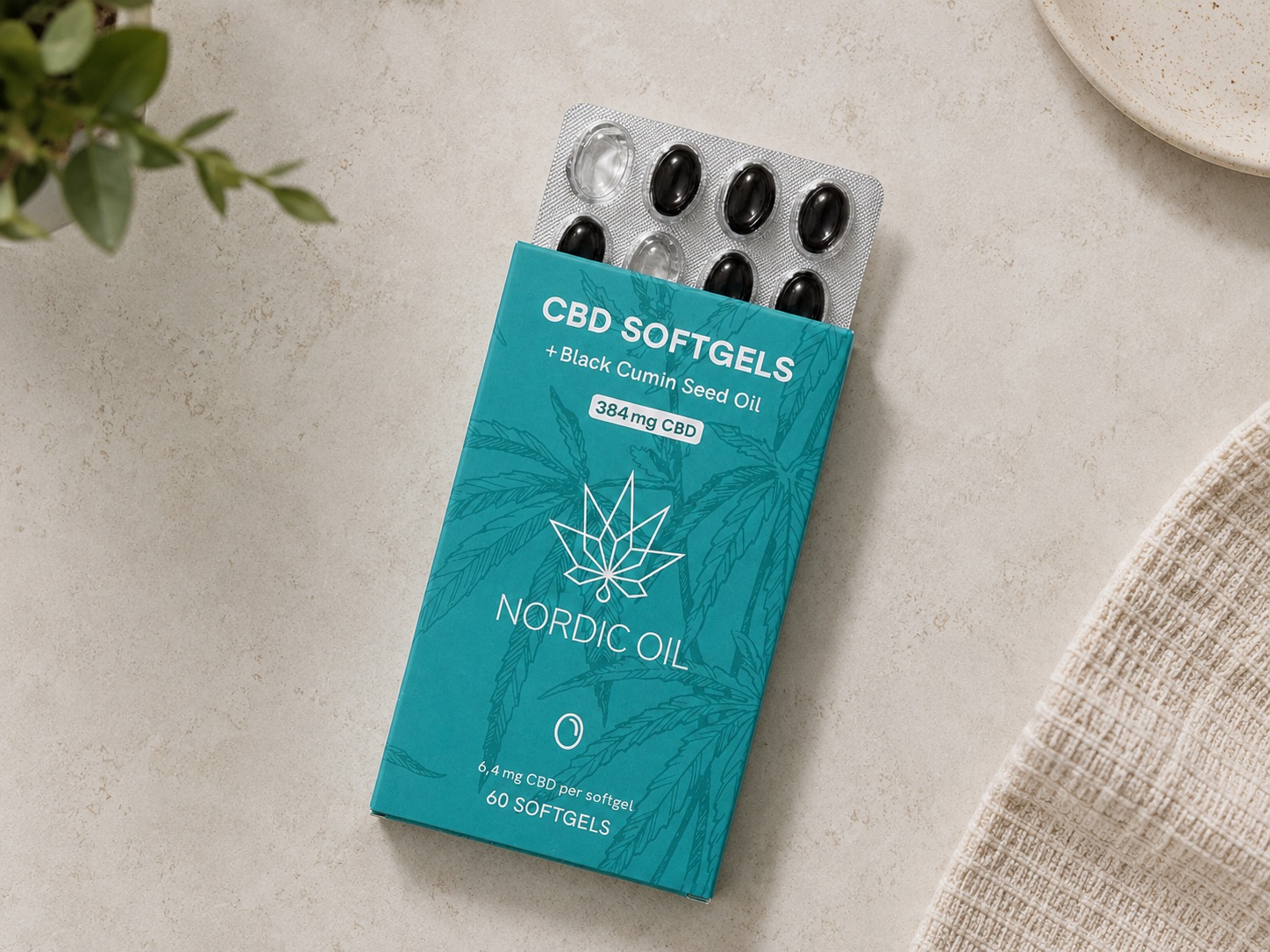 Nordic Oil CBD Kapseln mit 384 mg CBD als Alternative zu CBD Öl