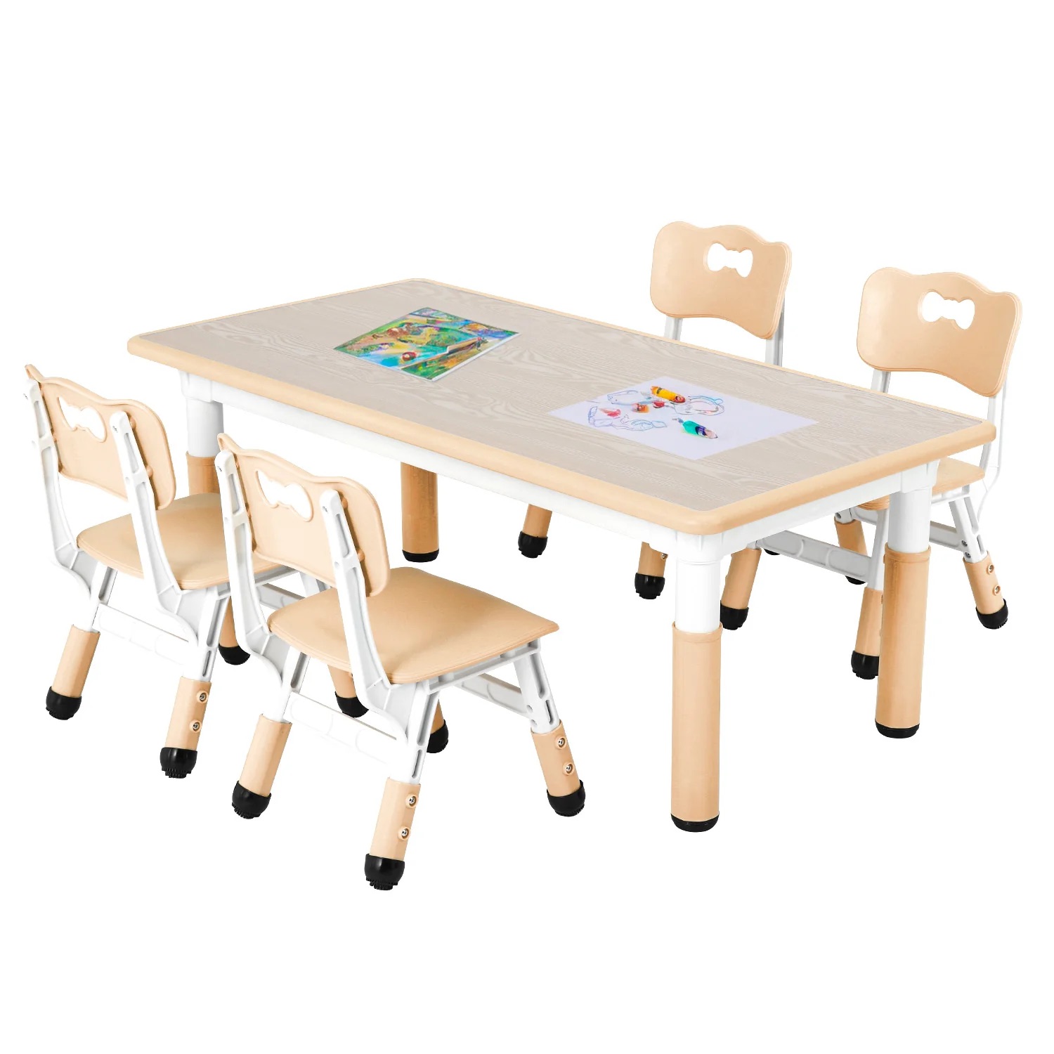 Ohwill kids study table and chair set for reading and drawing