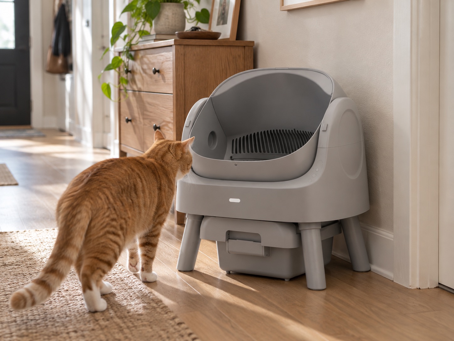 PetPivot AutoScooper 11 automatic open-top litter box with rear waste drawer