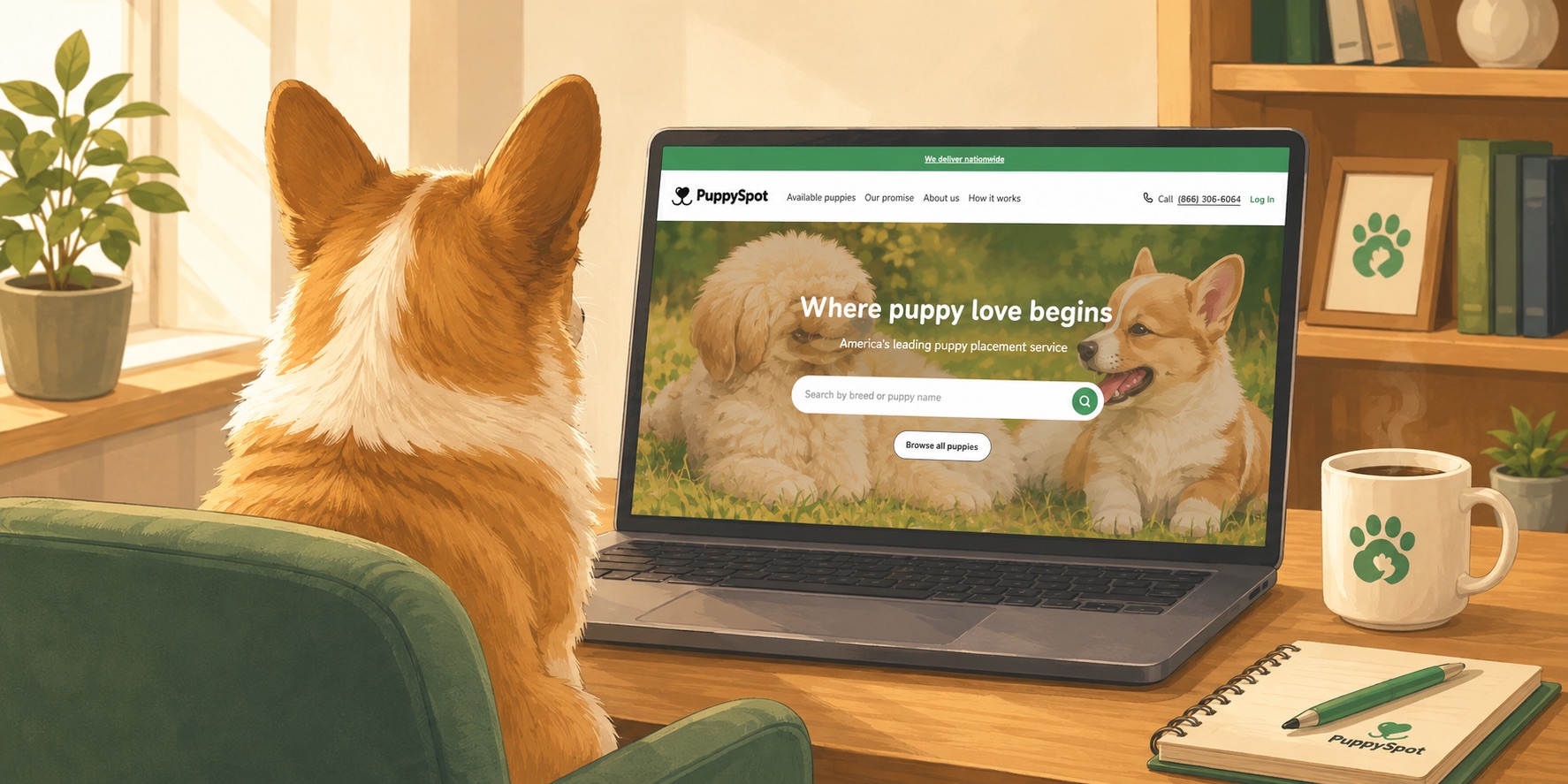 PuppySpot review — family comparing puppy listings and breeder details online