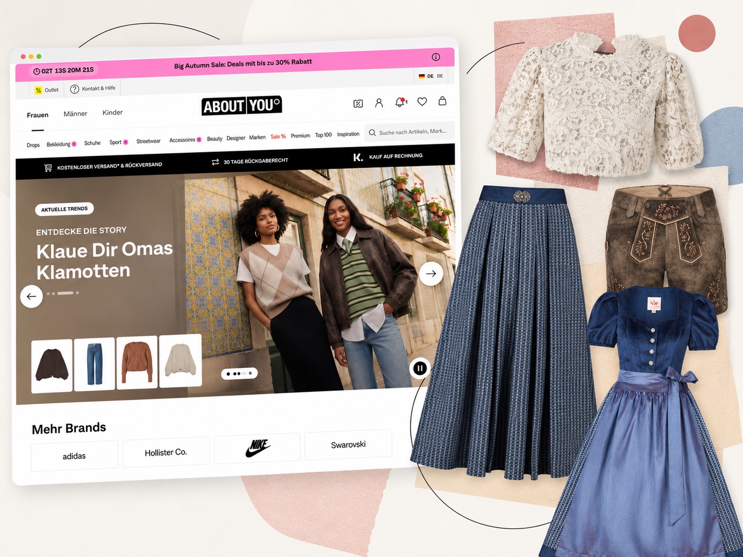 ABOUT YOU Online-Shop mit Schuhen, Mode und trendorientierter Produktauswahl verschiedener Marken