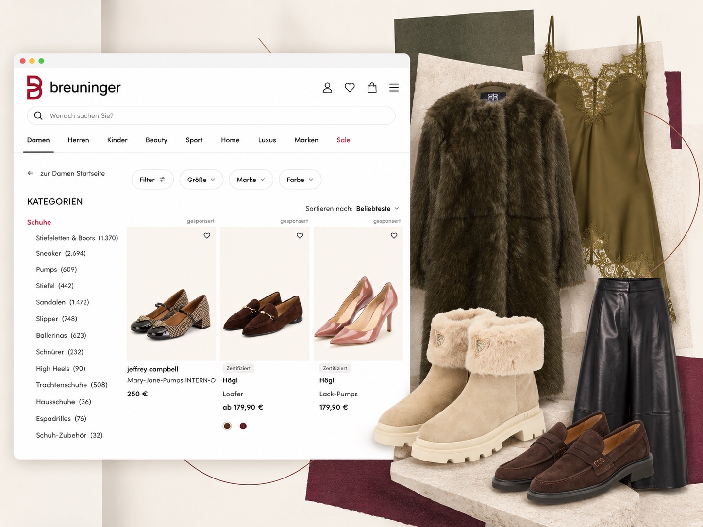 Breuninger Online-Shop mit Premium-Schuhen, Designer-Mode und hochwertigen Marken