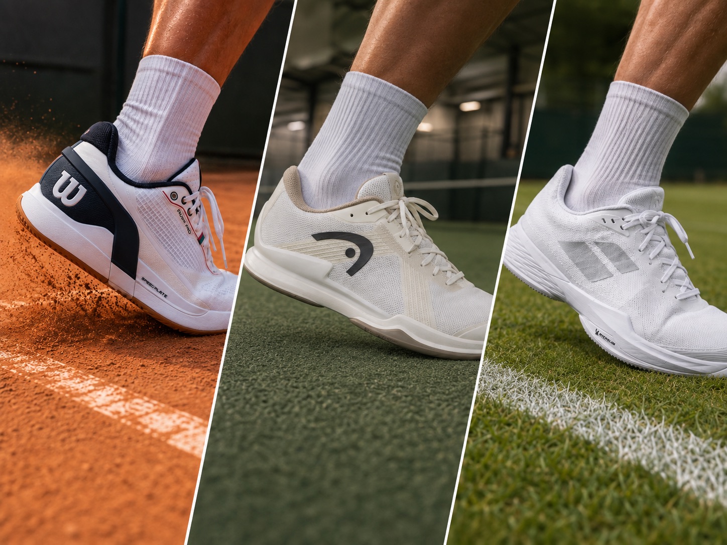 Tennisschuhe für Sandplatz, Allcourt und verschiedene Tennisbeläge