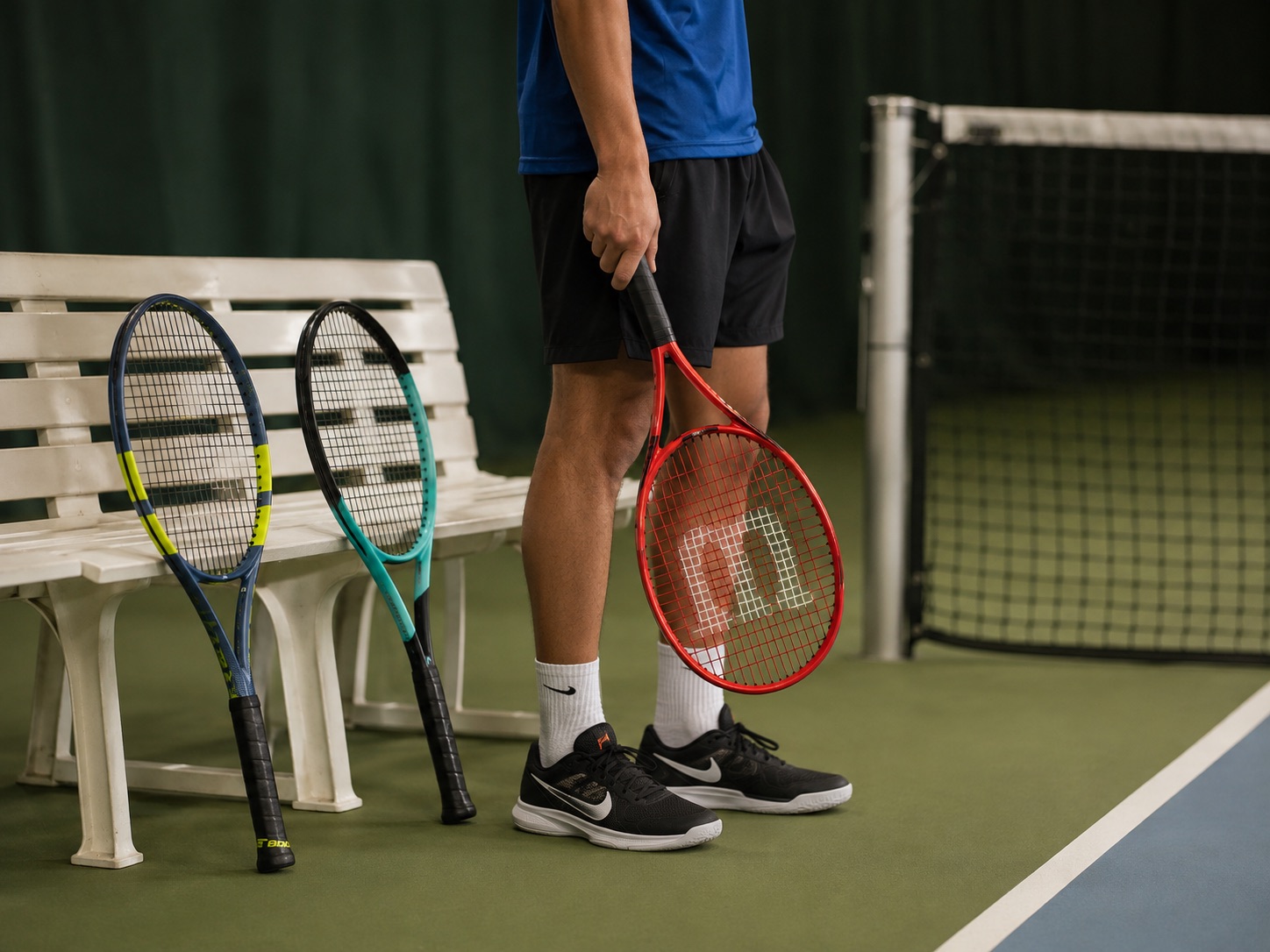 Mehrere Tennisschläger zum Testen vor dem Kauf bei Tennis-Point
