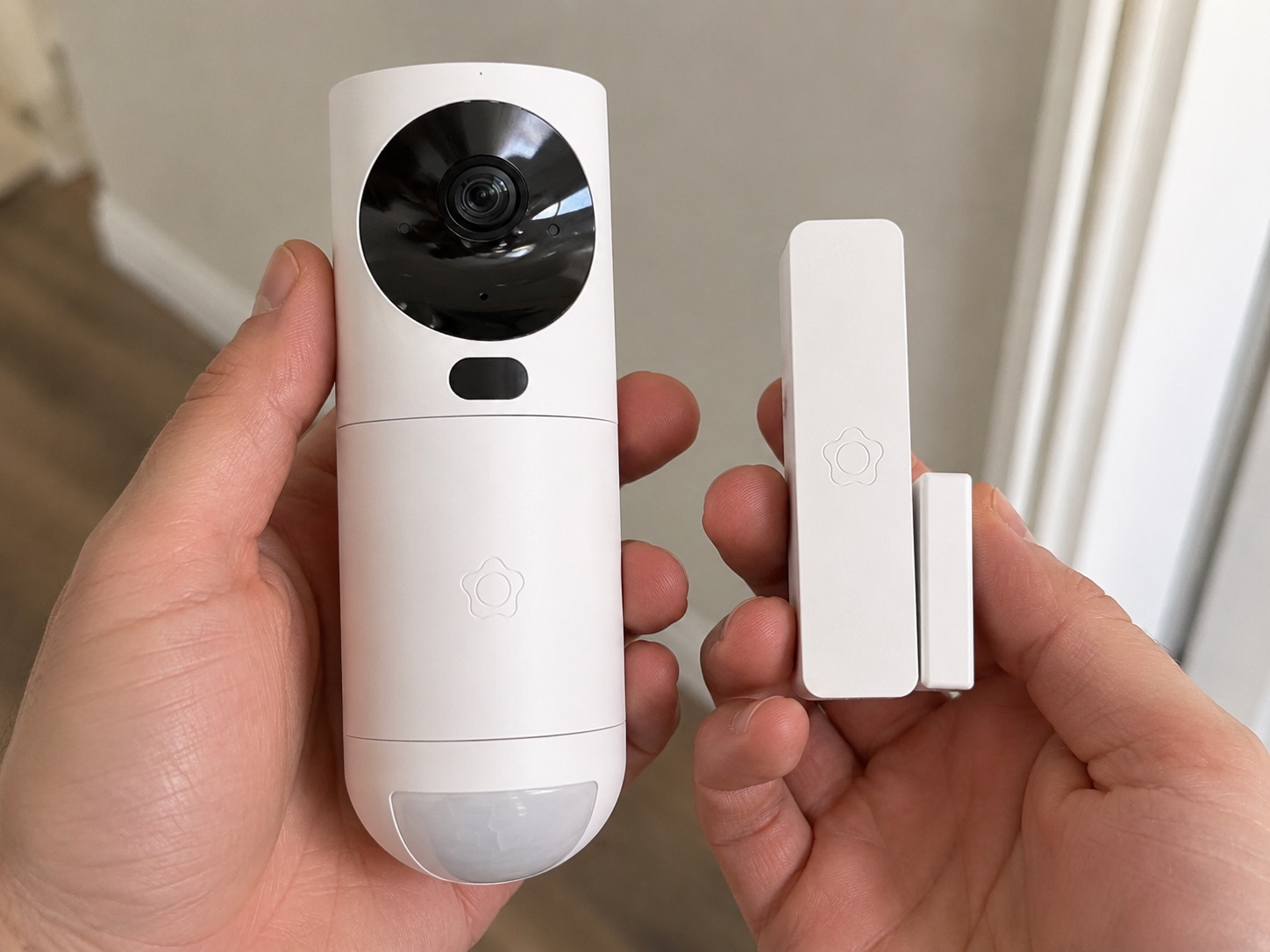 Verisure GuardVision photo detector and door and window shock sensors in a monitored home security system